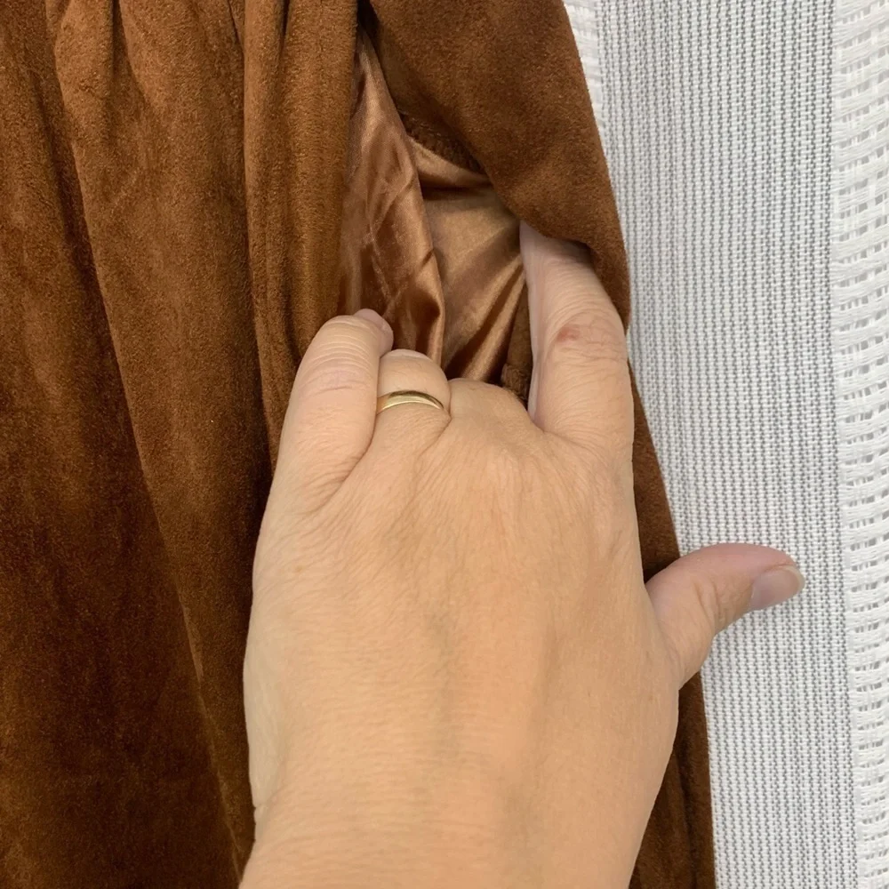 Forever 21 Midi Skirt Brown Tan With Pockets Size M‎ - Picture 3 of 9